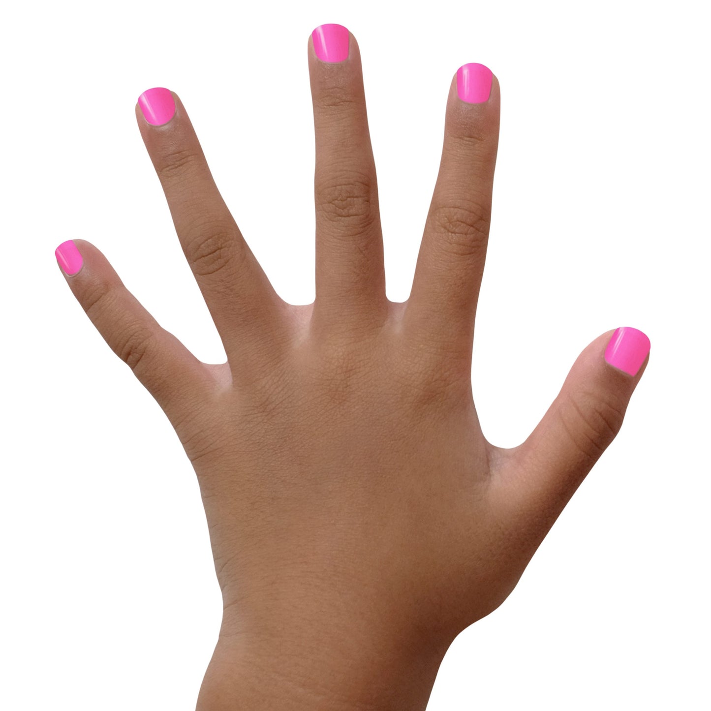 Close up Kid's hand with long nails isolated on white background