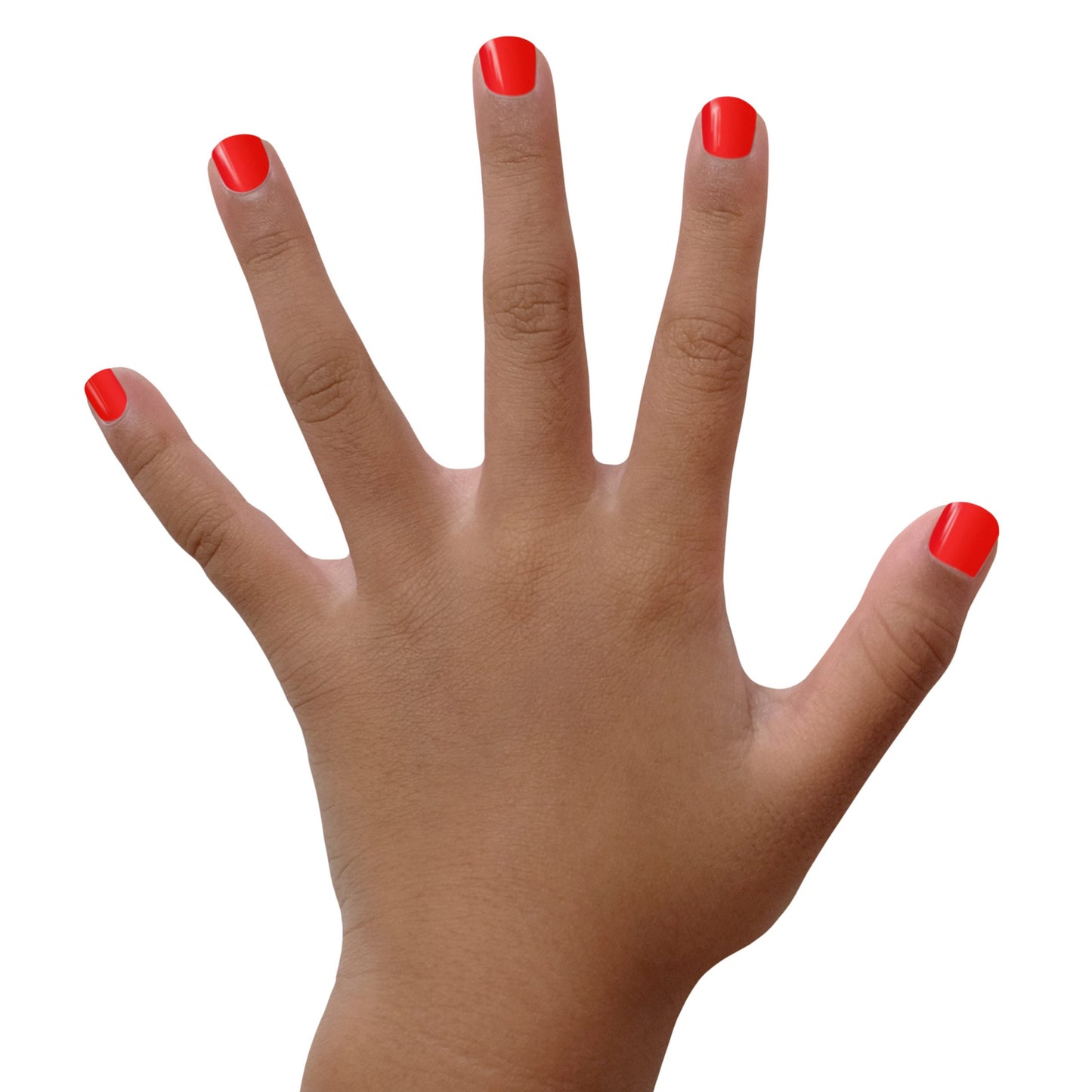 Close up Kid's hand with long nails isolated on white background